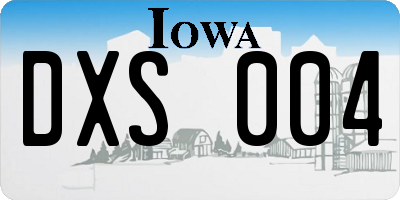 IA license plate DXS004