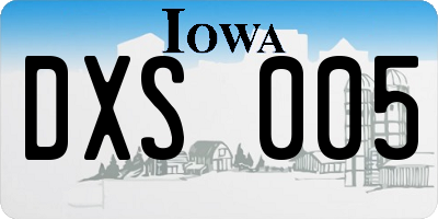 IA license plate DXS005