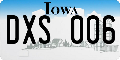 IA license plate DXS006