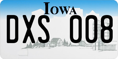 IA license plate DXS008