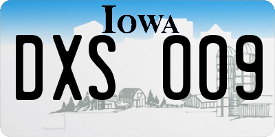 IA license plate DXS009