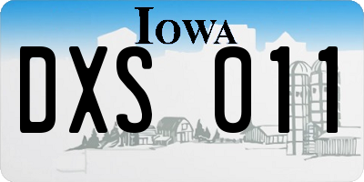 IA license plate DXS011