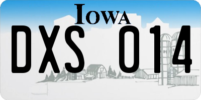 IA license plate DXS014