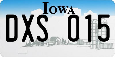 IA license plate DXS015