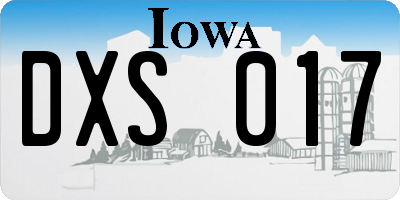 IA license plate DXS017