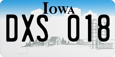 IA license plate DXS018