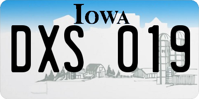 IA license plate DXS019