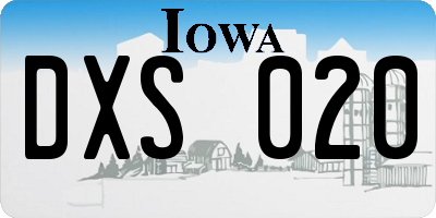 IA license plate DXS020