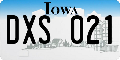 IA license plate DXS021