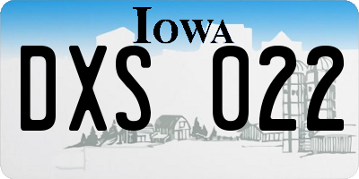 IA license plate DXS022