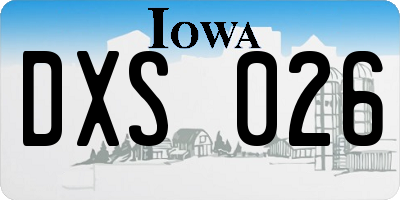 IA license plate DXS026