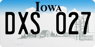 IA license plate DXS027