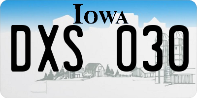 IA license plate DXS030