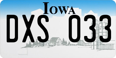 IA license plate DXS033