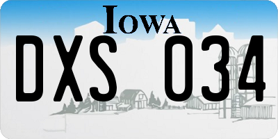 IA license plate DXS034