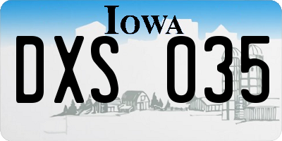 IA license plate DXS035