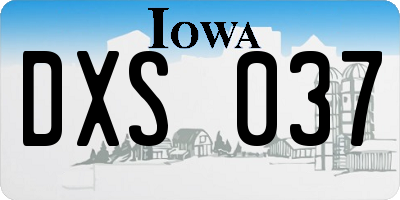 IA license plate DXS037