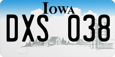 IA license plate DXS038
