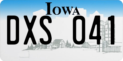 IA license plate DXS041