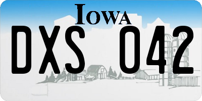 IA license plate DXS042