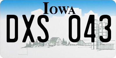 IA license plate DXS043