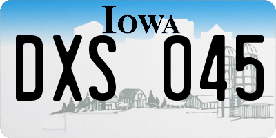 IA license plate DXS045