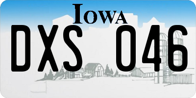 IA license plate DXS046