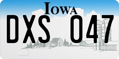 IA license plate DXS047