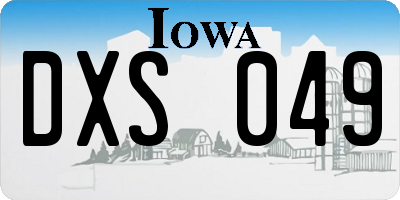 IA license plate DXS049