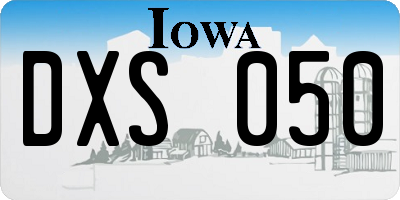 IA license plate DXS050