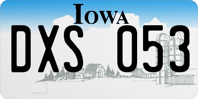 IA license plate DXS053