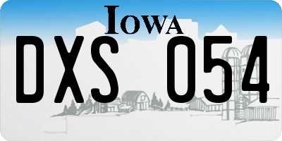 IA license plate DXS054