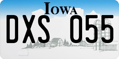 IA license plate DXS055