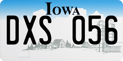 IA license plate DXS056