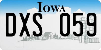 IA license plate DXS059