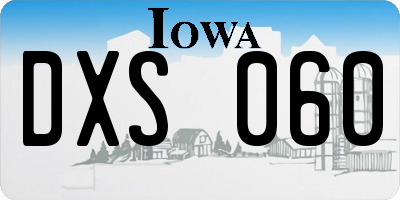 IA license plate DXS060
