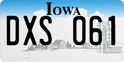 IA license plate DXS061