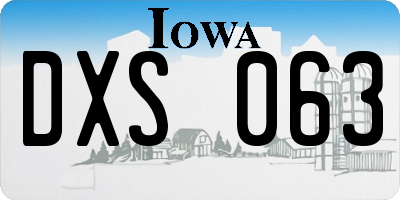 IA license plate DXS063