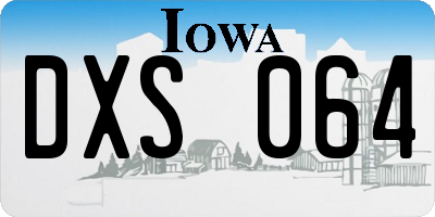 IA license plate DXS064