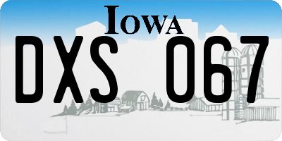 IA license plate DXS067