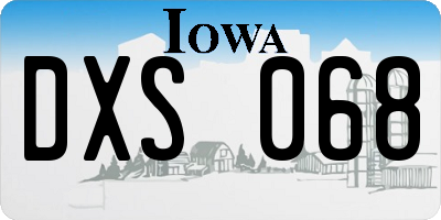 IA license plate DXS068