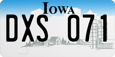 IA license plate DXS071