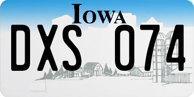 IA license plate DXS074