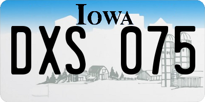 IA license plate DXS075