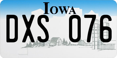 IA license plate DXS076