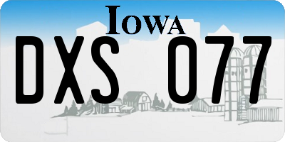IA license plate DXS077