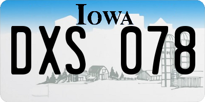 IA license plate DXS078