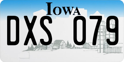 IA license plate DXS079