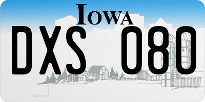 IA license plate DXS080