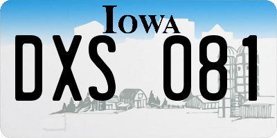 IA license plate DXS081